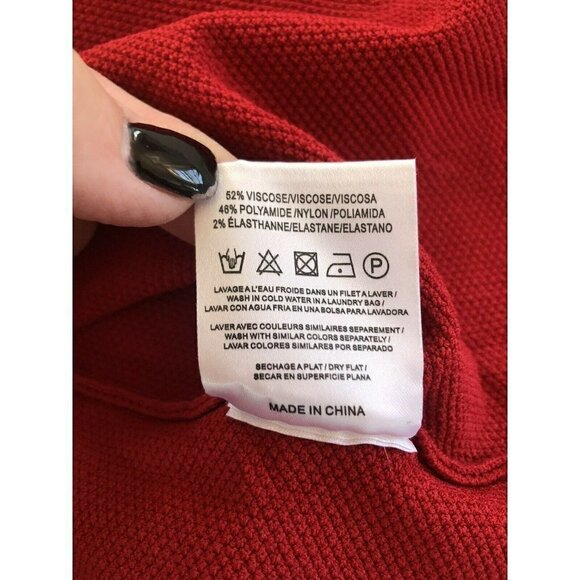 Sandro Red Knit Sleeveless V Neck Cocktail Party Christmas  Holiday Dress - Picture 6 of 7